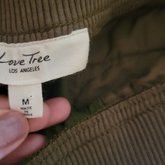 Love tree  linen cotton blend casual pants in olive sz M - Picture 5 of 9